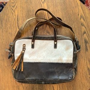 Myra distressed leather shoulder bag